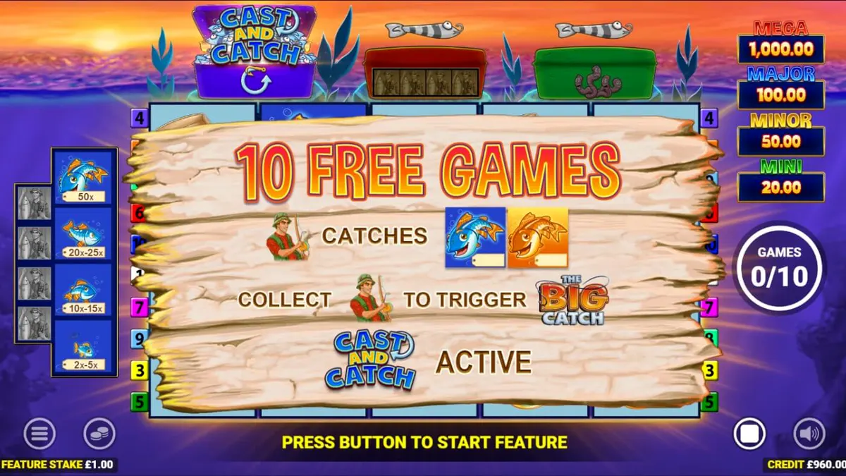 Tampilan visual slot Fishin’ Frenzy: Lure ‘Em In dengan latar belakang danau yang indah dan simbol nelayan.